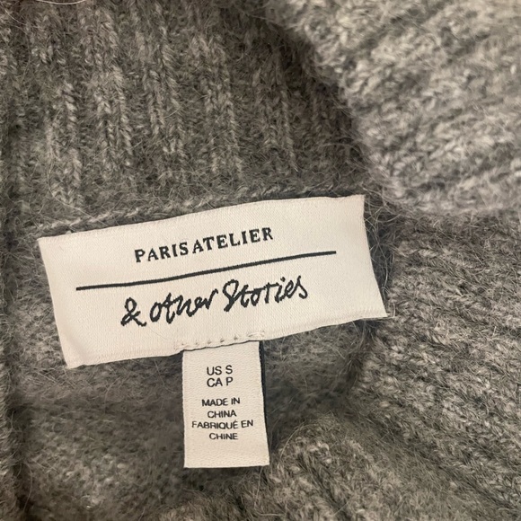 & Other Stories Heather Gray Turtleneck Sweater - Picture 4 of 6
